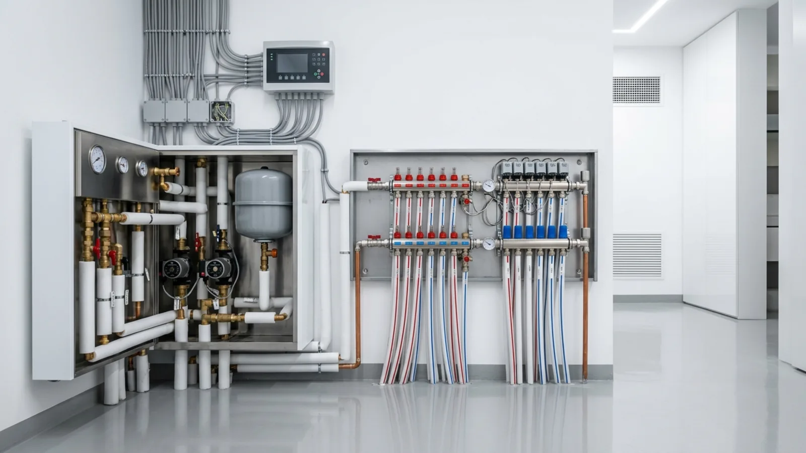 Heat pump and underfloor heating planning in a clean Croatian house construction project
