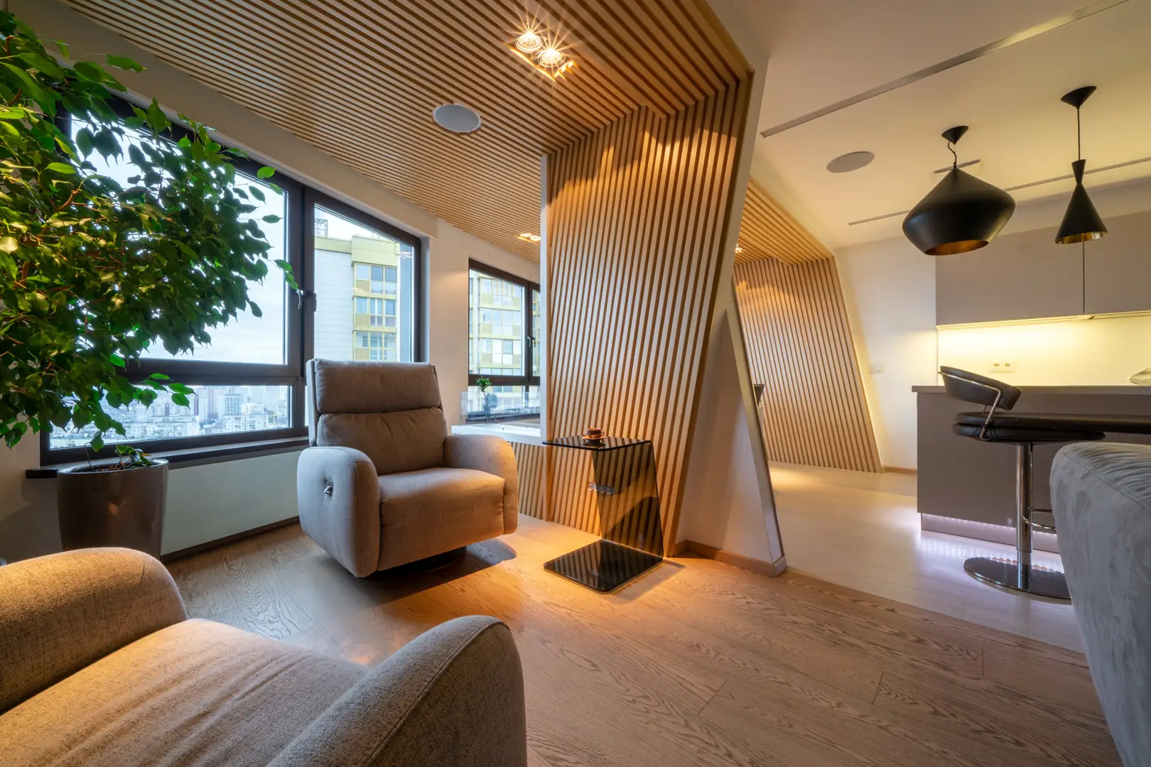 Interior design in Croatia with buildable materials and lighting